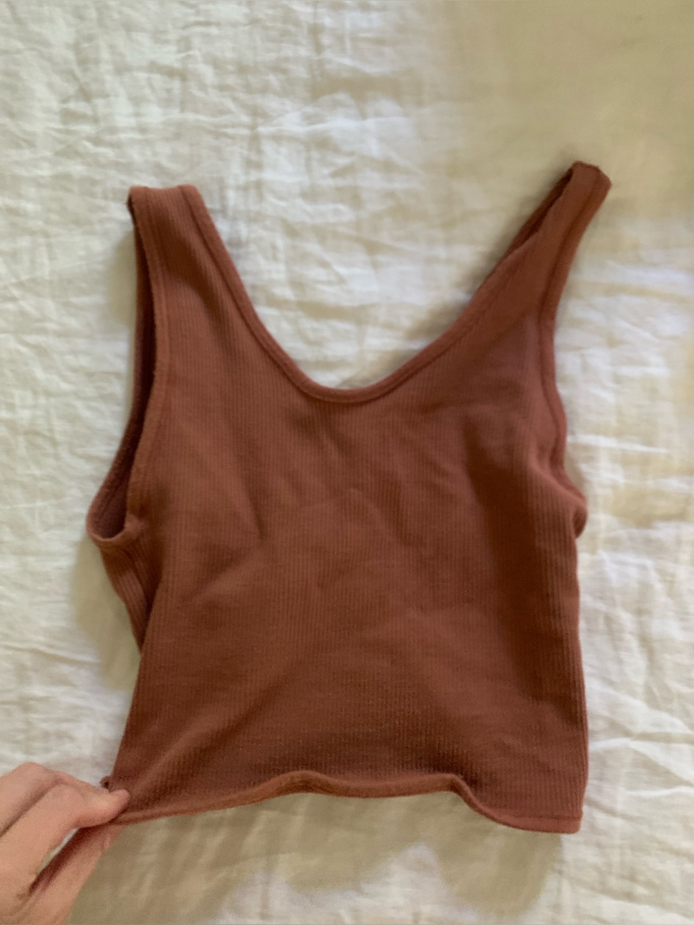American Apparel Ribbed Kids One-Piece in Rust Brown